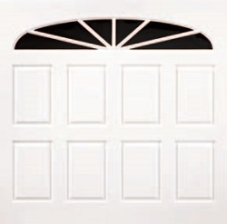 Fort Weybridge with mock windows Gloss White fibreglass garage doors